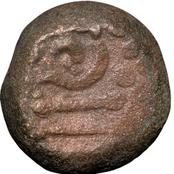 Alternative view of Copper-Alloy Coin of Malwa Gadhaiya Deravative (AD 1200-1302) with Devanagari "OM" Type Deyell 170 Rare