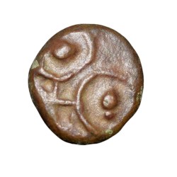 Alternative view of Copper coin of Satakarni I of Satavahana Dynasty(1st Cen.BC) from Marathwada Region with Elephant/Ujjaini Type