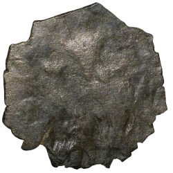 Alternative view of Potin Coin of Kadambas of Banavasi(AD325-620) with Sankha within dotted circle Rare