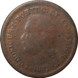 Copper 1/8 Tanga of Carlos I (AD 1881) of INDO-PORTUGAL KM307 Scarce