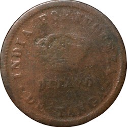 Alternative view of Copper 1/8 Tanga of Carlos I (AD 1881) of INDO-PORTUGAL KM307 Scarce