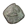 Copper Coin of Rashatrakuta Series (5th - 7th Cen. AD) with Deity Seated with hands Spreadout/Lotus Flower