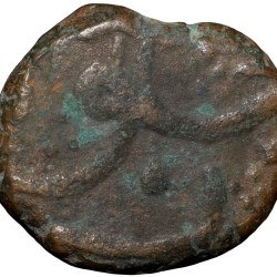 Alternative view of Copper 1/2 Paisa of Shah Alam Bahadur(AD1707-12) of Parenda Mint Unlisted Very Rare