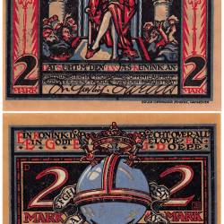 Germany Muenster 2 Mark Notgeld Set 1921 Mehl UNC Unique and Rare