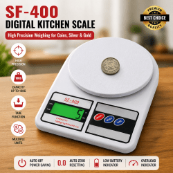 Alternative view of SF-400 Digital Kitchen Weighing Scale (10kg x 1g) | High Precision Electronic Scale for Coins, Silver & Gold Measurement