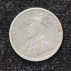 Alternative view of British-India 2 Annas 1916 (George V) Rare Silver Coin#AA-173