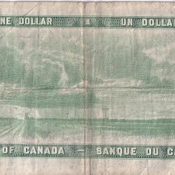 Alternative view of 1 Dollar 1967 Canada Very Fine Note Note #2