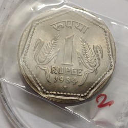 1 Rs 1984 Hyderabad Mint Coin Bunc Rare