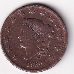 America 1 Cent 1830 ("Liberty Head/Matron Head") Rare Coin#AA-80