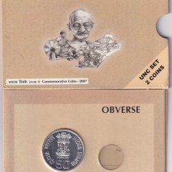 Alternative view of Khadi And Village Industries Commission 50 Years - 2007 Commemorative UNC Single Coin Set