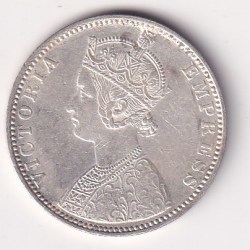 Alternative view of 1892 ONE RUPEES VICTORIA BRITISH INDIA SILVER UNC EXTREMELY RARE COIN #13