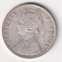 Alternative view of 1886 ONE RUPEES VICTORIA BRITISH INDIA SILVER UNC EXTREMELY RARE COIN #23
