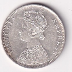 Alternative view of 1888 ONE RUPEES VICTORIA BRITISH INDIA SILVER UNC EXTREMELY RARE COIN #43