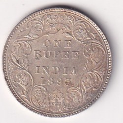 1893 ONE RUPEES VICTORIA BRITISH INDIA SILVER UNC EXTREMELY RARE COIN #14