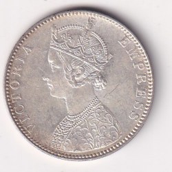 Alternative view of 1893 ONE RUPEES VICTORIA BRITISH INDIA SILVER UNC EXTREMELY RARE COIN #14