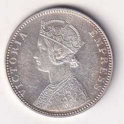 Alternative view of 1890 ONE RUPEES VICTORIA BRITISH INDIA SILVER UNC EXTREMELY RARE COIN #64