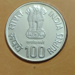 Alternative view of 100 Rs First War Of Independence Silver Coin M Mint Proof Coin RARE