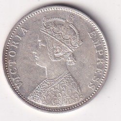 Alternative view of 1878 ONE RUPEES VICTORIA BRITISH INDIA SILVER UNC EXTREMELY RARE COIN #15