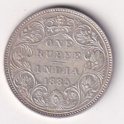 1885 Rare Date ONE RUPEES VICTORIA BRITISH INDIA SILVER UNC EXTREMELY RARE COIN #35