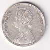 1875 ONE RUPEES VICTORIA BRITISH INDIA SILVER ALMOST UNC EXTREMELY RARE COIN #45 - Image 2