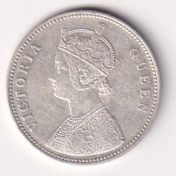 Alternative view of 1875 ONE RUPEES VICTORIA BRITISH INDIA SILVER ALMOST UNC EXTREMELY RARE COIN #45