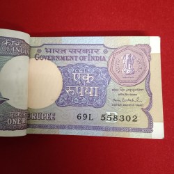 Alternative view of One Rs Old Small Coin Full Bundle Finance Secretary Montek Singh Ahluwalia 1991 Year 558301