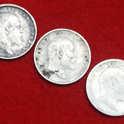 Alternative view of TWO ANNA SILVER COIN SET EDWARD VII
