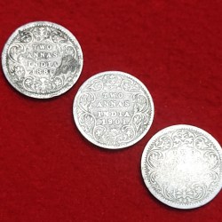 TWO ANNA VICTORIA EMPRESS 3 COIN SET