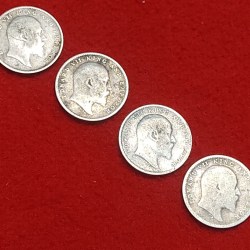 Alternative view of TWO ANNA EDWARD VII FOUR COIN SET