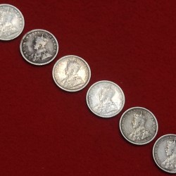 TWO ANNA SILVER COIN GEORGE V SET