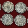 TWO ANNA SILVER COIN GEORGE YEAR 1917 V EIGHT COIN SET