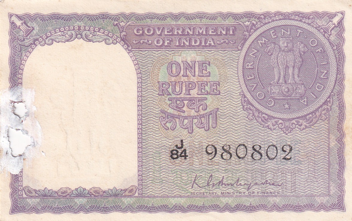 1 Rupees 1951 Governor K.G. Ambegaonkar Rare UNC Note