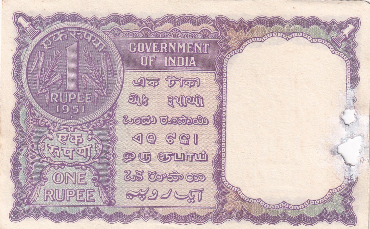 1 Rupees 1951 Governor K.G. Ambegaonkar Rare UNC Note