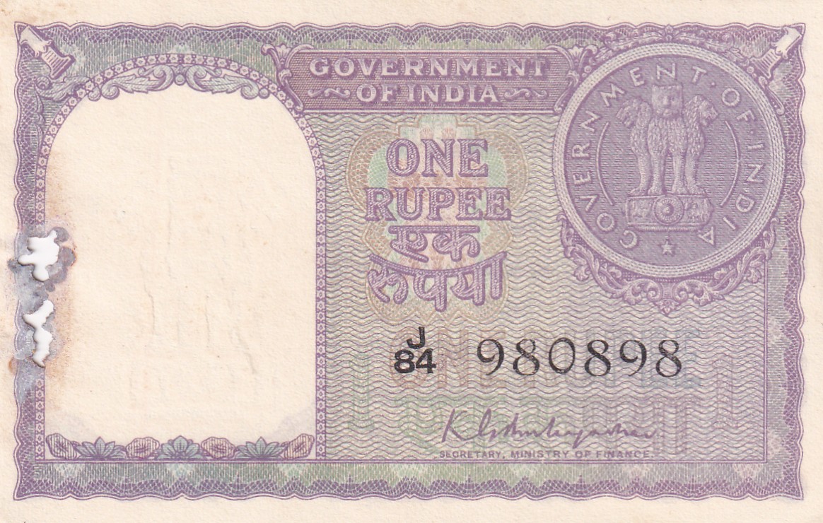 1 Rupees 1951 Governor K.G. Ambegaonkar Rare UNC Note