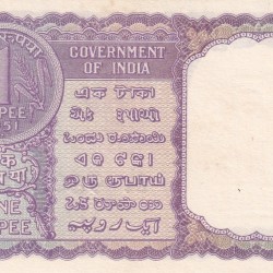 Alternative view of 1 Rupees 1951 Governor K.G. Ambegaonkar Rare UNC Note
