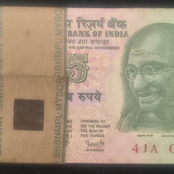 5 RUPEES GANDHI GOVERNOR Y.B.REDDY RARE SERIAL PACKET