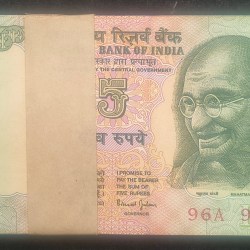 5 RUPEES GANDHI GOVERNOR BIMAL JALAN RARE SERIAL PACKET WITH FANCY NUMBER ENDING 786