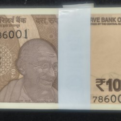 786001 - 786100 FANCY NUMBER SERIAL PACKET 10 RUPEES 2026 GOVERNOR SANJAY MALHOTRA GEM UNC