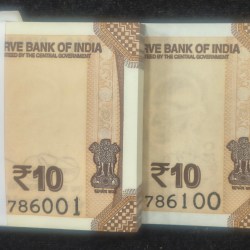 Alternative view of 786001 - 786100 FANCY NUMBER SERIAL PACKET 10 RUPEES 2026 GOVERNOR SANJAY MALHOTRA GEM UNC