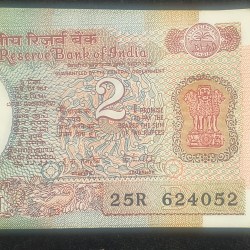 Alternative view of 2 RUPEES SATELLITE GOVERNOR R.N. MALHOTRA RARE (49 NOTE ) SERIAL PACKET GEM UNC