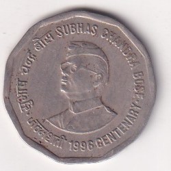 Error Date Republic India 2 Rupees Subhas Chandra Bose Coin RARE HIGH GRADE #56