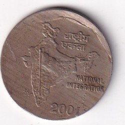Shifting Error 2 Rupees 2001 Rare Coin#AA-112