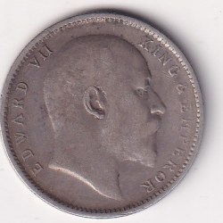 Alternative view of India - British 1 Rupee 1909 - Edward VII RARE SILVER COIN #17