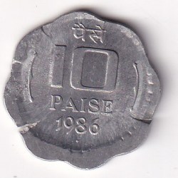 Error Old 10 Paisa 1986 Rare Coin#AA-116