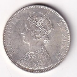Alternative view of BITISH - INDIA 1 RUPEES 1901 - VICTORIA RARE SILVER HIGH GRADE UNC COIN