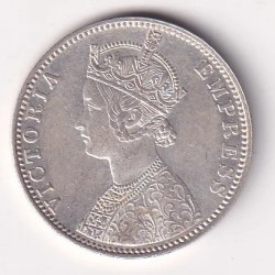 Alternative view of BITISH - INDIA 1 RUPEES 1901 - VICTORIA RARE SILVER HIGH GRADE UNC COIN