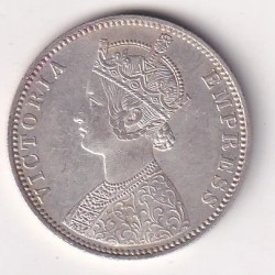 Alternative view of BITISH - INDIA 1 RUPEES 1901 - VICTORIA RARE SILVER HIGH GRADE UNC COIN