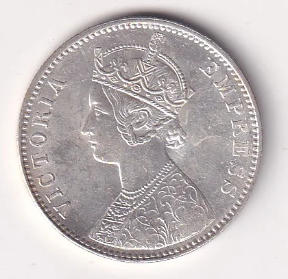 BITISH - INDIA 1 RUPEES 1901 - VICTORIA RARE SILVER HIGH GRADE UNC COIN