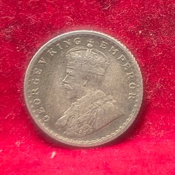 Alternative view of British India 1/4 Rupee 1916 (George V) Rare Silver Coin #AA-120