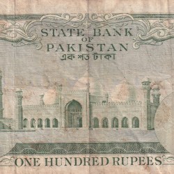 Alternative view of PAKISTAN 100 RUPEES (JINNAH) FAFDA ISSUE BIG SIZE OLD NOTE